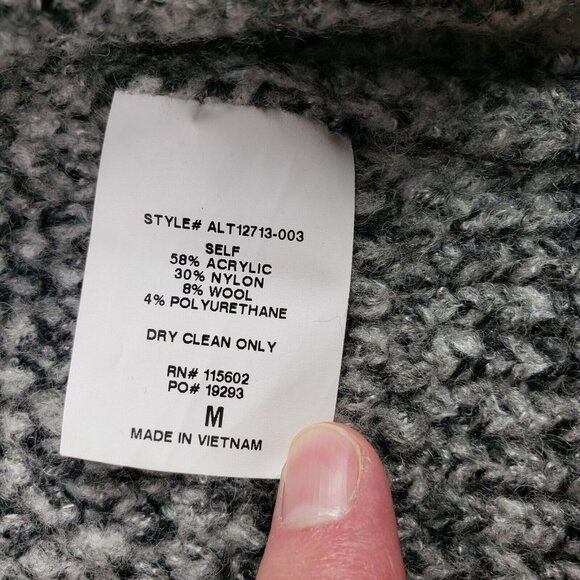 Astr The Label Open Front Cardigan Womens Medium Gray Wool Blend Chunky Sweater - Picture 8 of 10